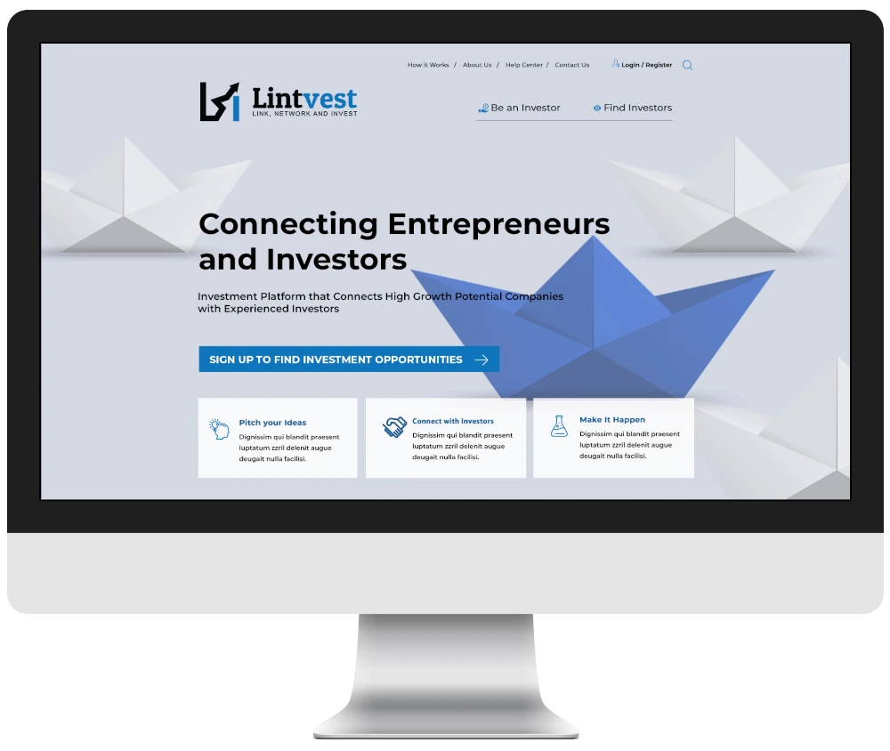 Screenshot of Lintvest website