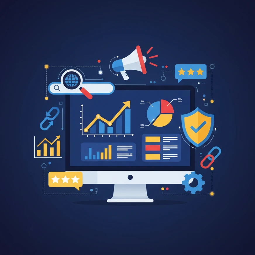 A graph showing upward trending analytics, symbolizing successful digital marketing and SEO strategies.