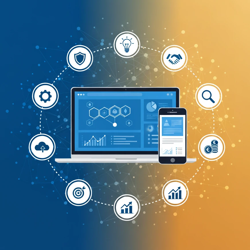 A professional consultant pointing at a data chart during a strategic IT meeting.